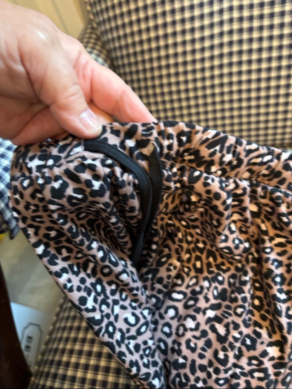 Rae Dunn “day off” Black Top with Pink Leopard Print Bottoms - Picture 6 of 7